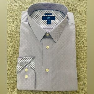 Men’s Egara - Long-sleeve, Button Down Dress Shirt -Light Purple w/Pattern - XLT